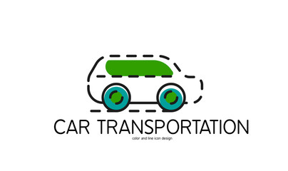 Color line icon for flat design. Car transportation