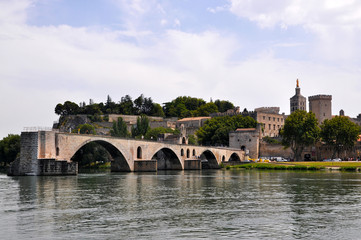 The city of Avignon at Sunset. France 