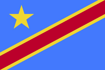 Naklejka premium Flag of Democratic Republic of the Congo vector