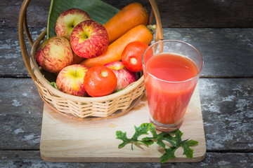 fruit juice on table