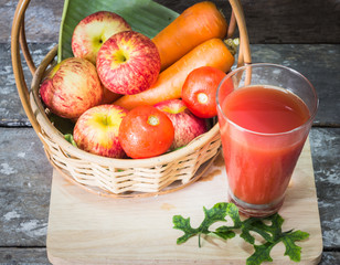 fruit juice on table
