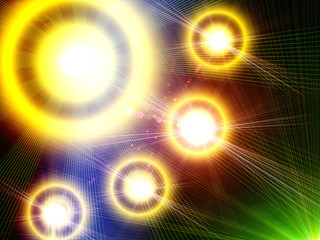 Abstract background with the sun and stars