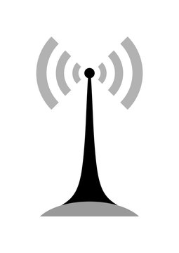Black transmitter icon on white background