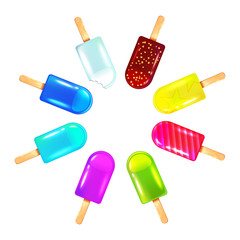 Vector fruite ice circle