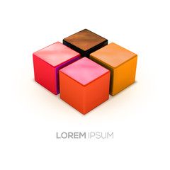 Vector red shadows boxes logo