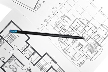 plans for residential flats with  pencil