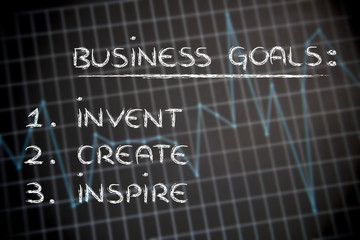 business goals on stats background