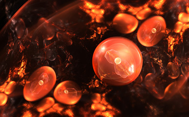 Cell, bacteria or virus for use with projects on science, research, biology and education