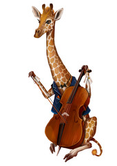 Жираф Мариус и виолончель 