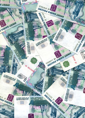 Background from one thousand  russian rubles Denomination