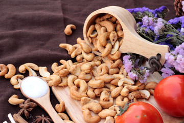 Roasted cashews nuts with natura