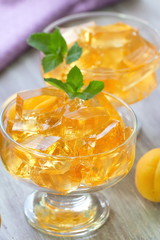 Fruit jellies with fresh apricots