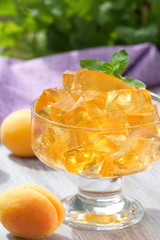 Fruit jellies with fresh apricots