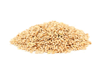 Wheat grains isolated on a white