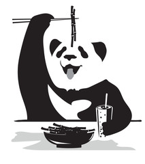 Fototapeta premium Panda eating bamboo