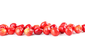 Ripe cherry isolated on white
