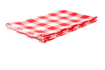 Red napkin isolated on white