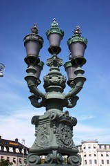 Fototapeta na wymiar Historical lantern on the bridge 