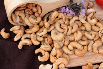 Roasted cashews nuts with natura