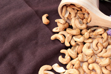 Roasted cashews nuts with natura