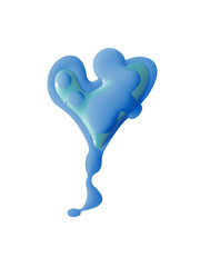 Coeur en vernis à ongles bleu