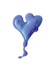 Coeur en vernis à ongles bleu