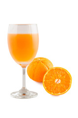 isolated glass of orange juice