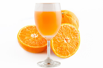 isolated a glass of orange juice