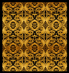 Traditional Thai style pattern isolated on black background