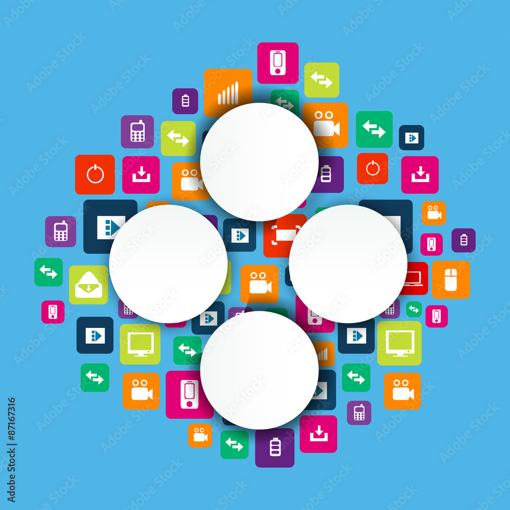 Poster abstract creative concept vector empty speech bubbles. for web
