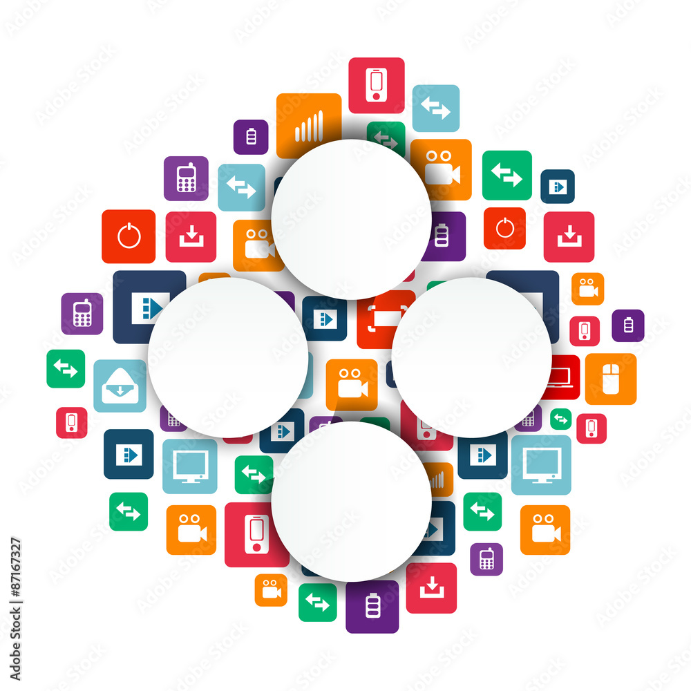 Fototapete abstract creative concept vector empty speech bubbles. for web
