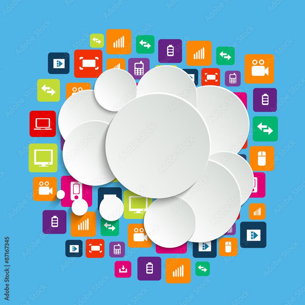 Fototapete abstract creative concept vector empty speech bubbles. for web