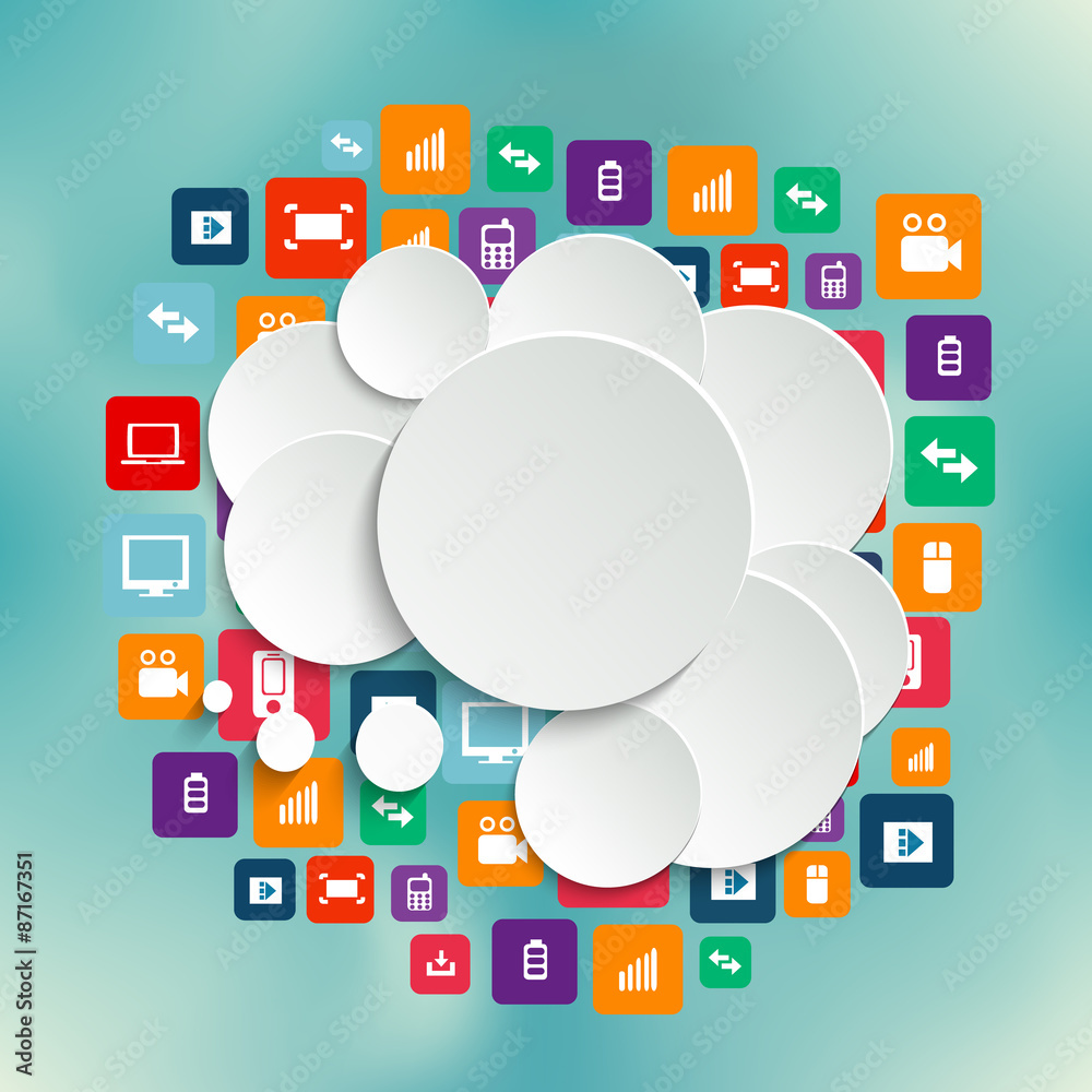 Fototapete abstract creative concept vector empty speech bubbles. for web