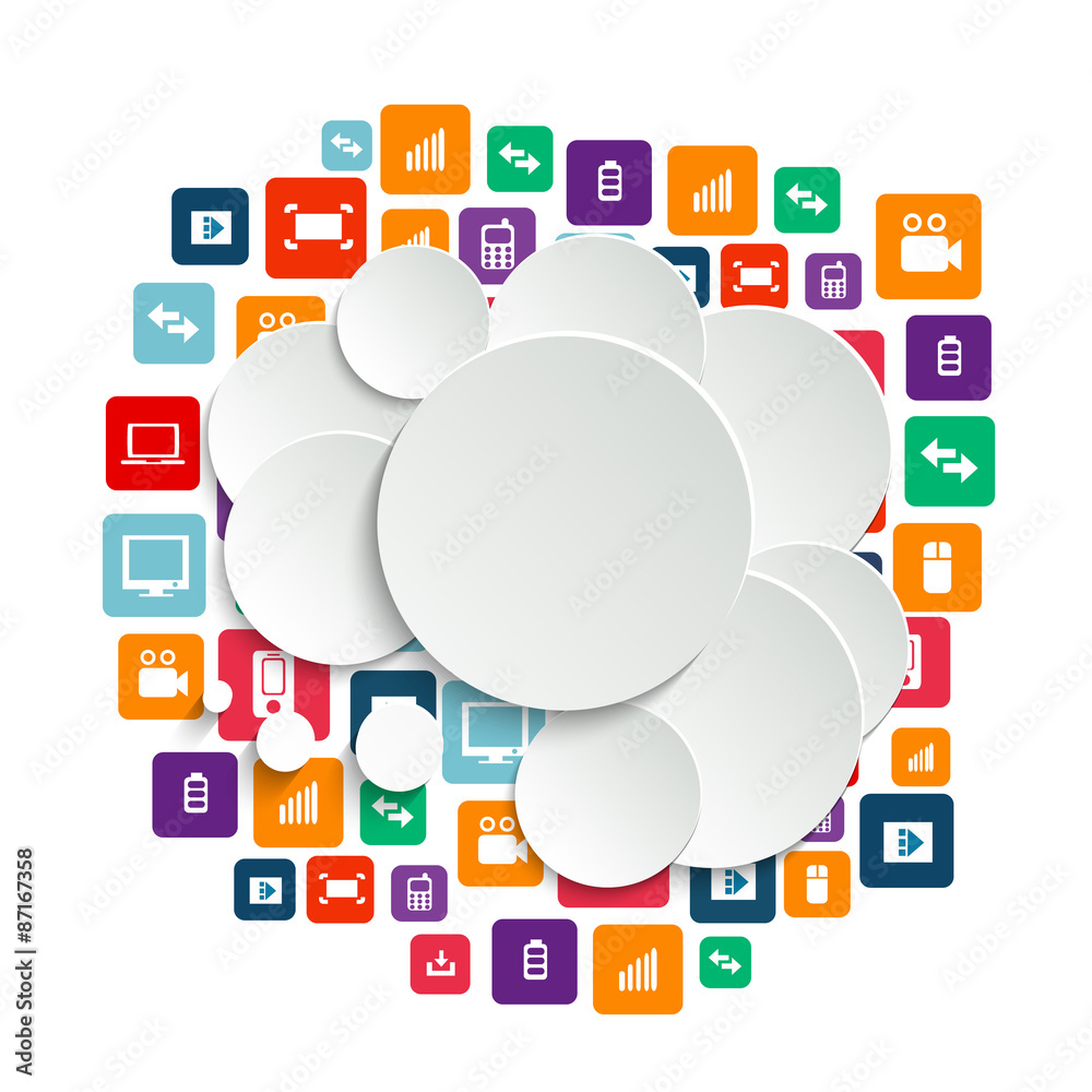 Fototapete abstract creative concept vector empty speech bubbles. for web