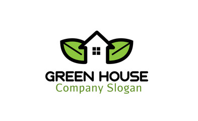 Green House Logo Design Illustration