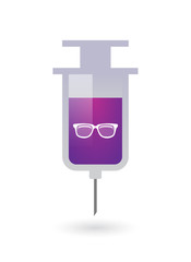 Isolated syringe icon with a glasses