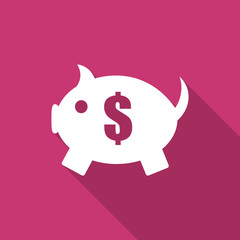 Obraz premium piggy bank flat design modern icon