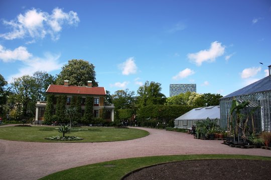 "Trädgårdsföreningen" Direktörens villa in public park under blue sky in Gothenburg, Sweden