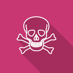 skull flat design modern icon