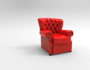 Luxury vintage red armchair on white background And Isolated V04