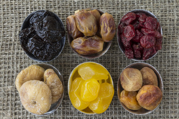 Abstract view of the dried fruit