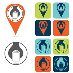 mobile development icon set flat design