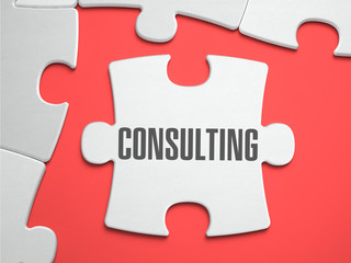 Fototapeta premium Consulting - Puzzle on the Place of Missing Pieces.