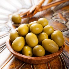 Fresh green olives