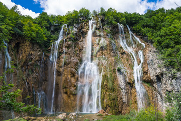 Great waterfall on the river Plitvice 2.