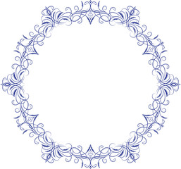 Circle lace ornament, round ornamental geometric doily pattern w