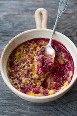 Raspberry and strawberry crumble