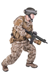 Soldier in uniform, ready to fight