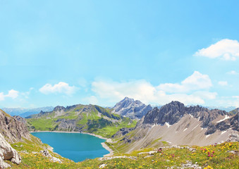 Hintergrund Alpenlandschaft, Lünersee Vorarlberg