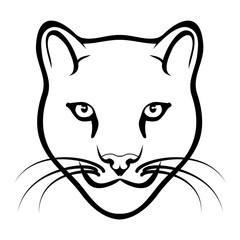 Wild cat outline vector